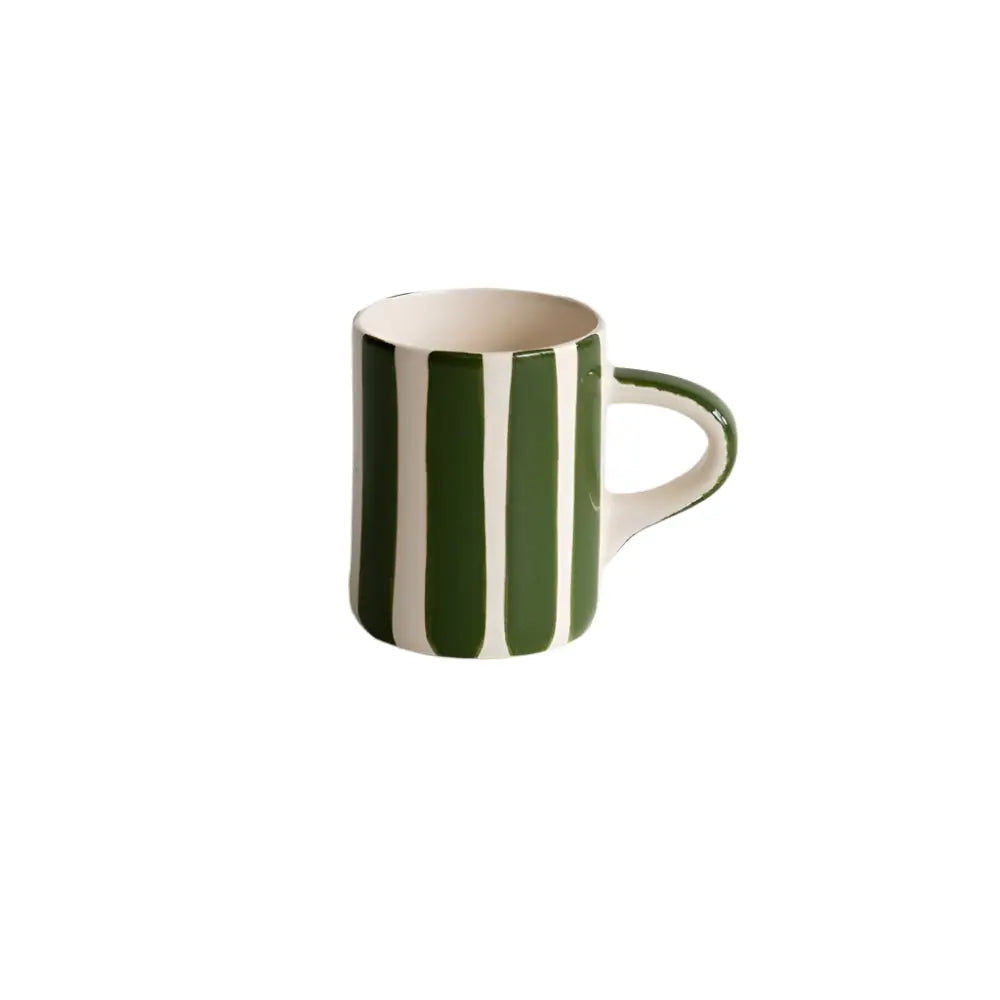 Espresso Mug in Candy Stripe: Moss Green Musango
