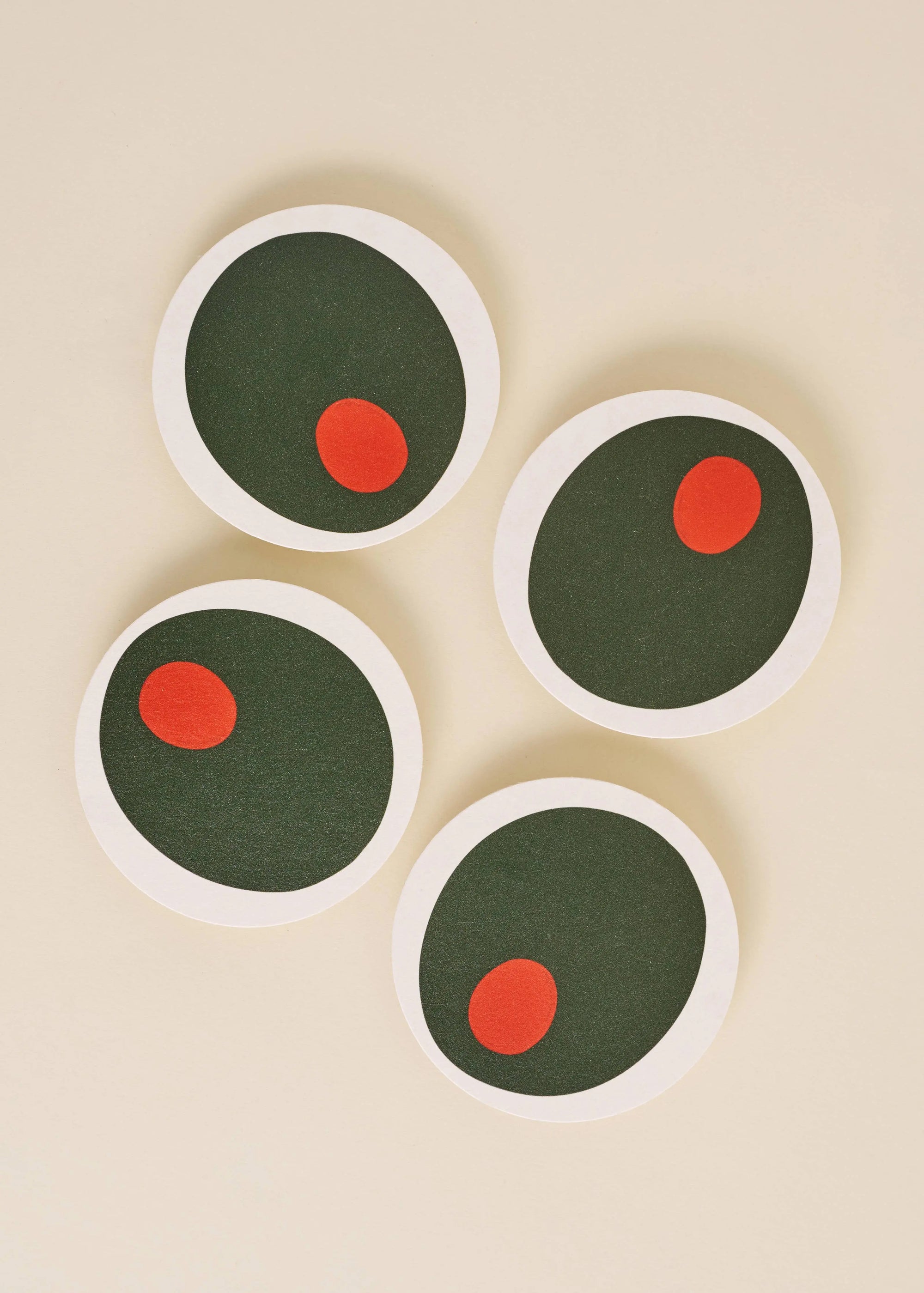 Pimento Olive Coasters | Set of Four One & Only Paper