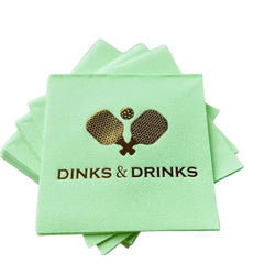 Dinks + Drinks Cloth-Like Cocktail Napkins Lined Design