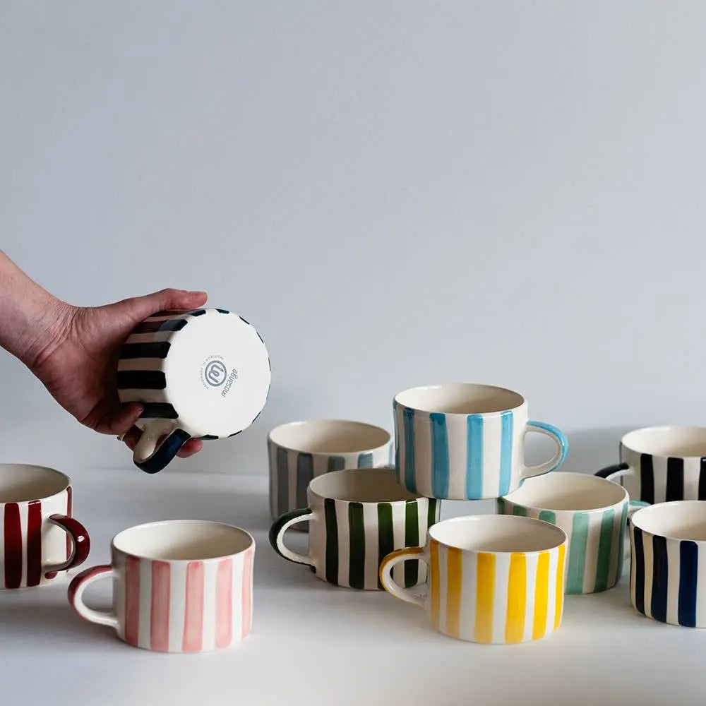 Mug in Candy Stripe: Moss Green Musango