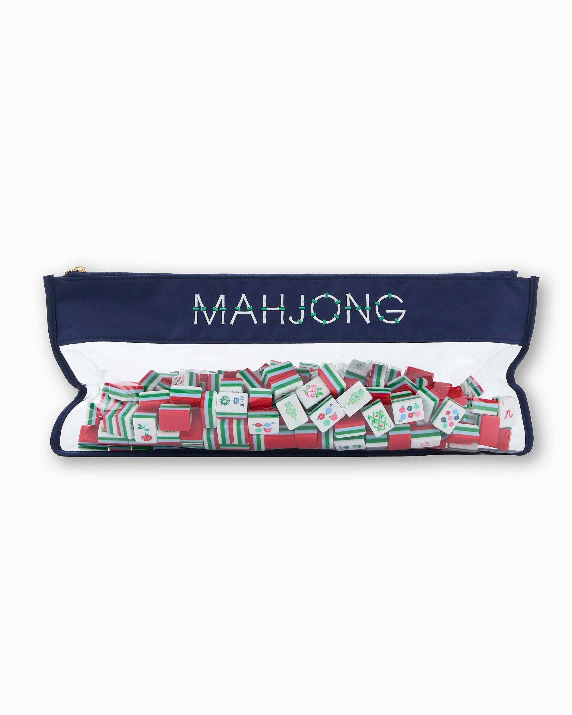 Navy Bamboo Mahjong Bag Oh My Mahjong