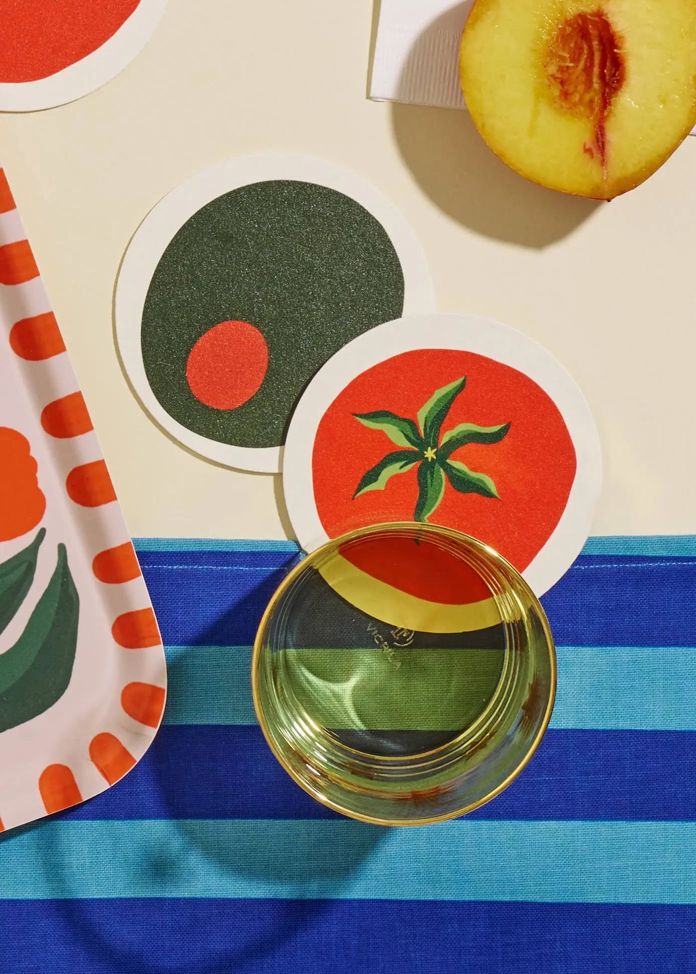 Pimento Olive Coasters | Set of Four One & Only Paper