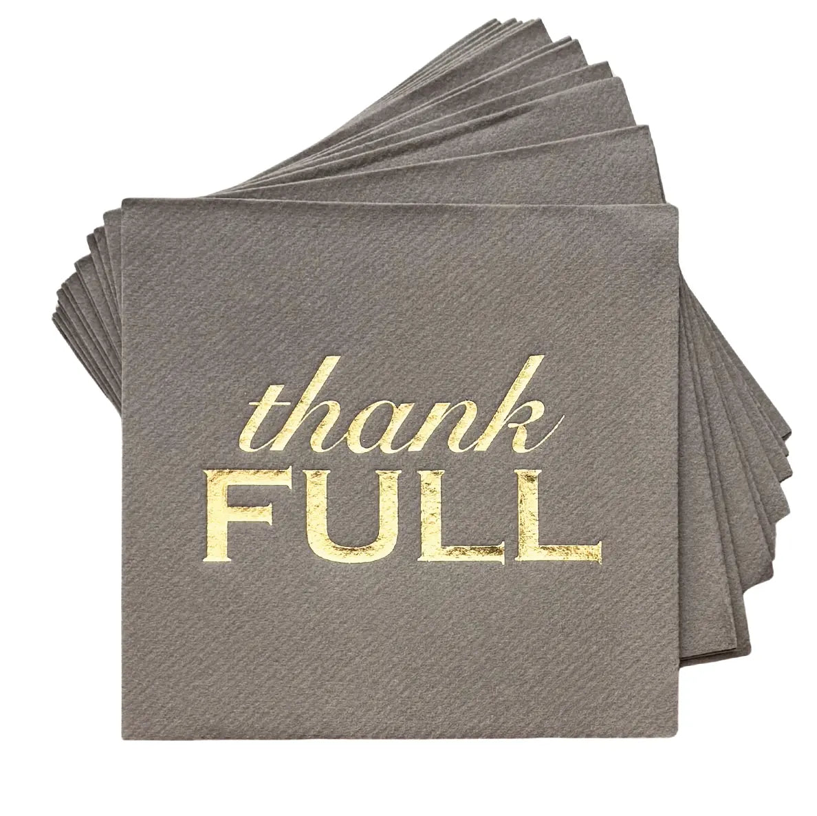 Cloth-Like Cocktail Napkins: Thank Full Lined Design