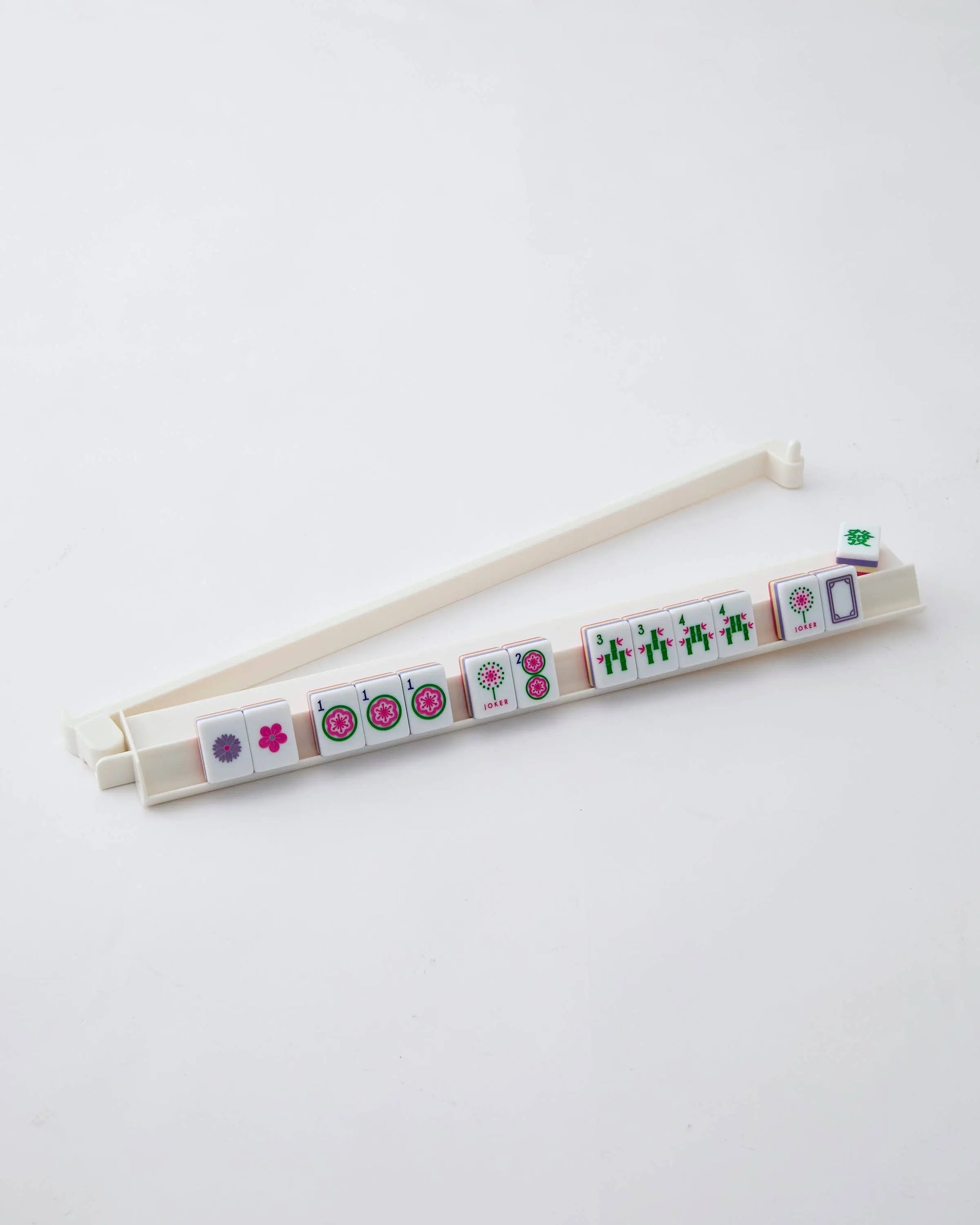 White Acrylic Rack and Pusher Set Oh My Mahjong