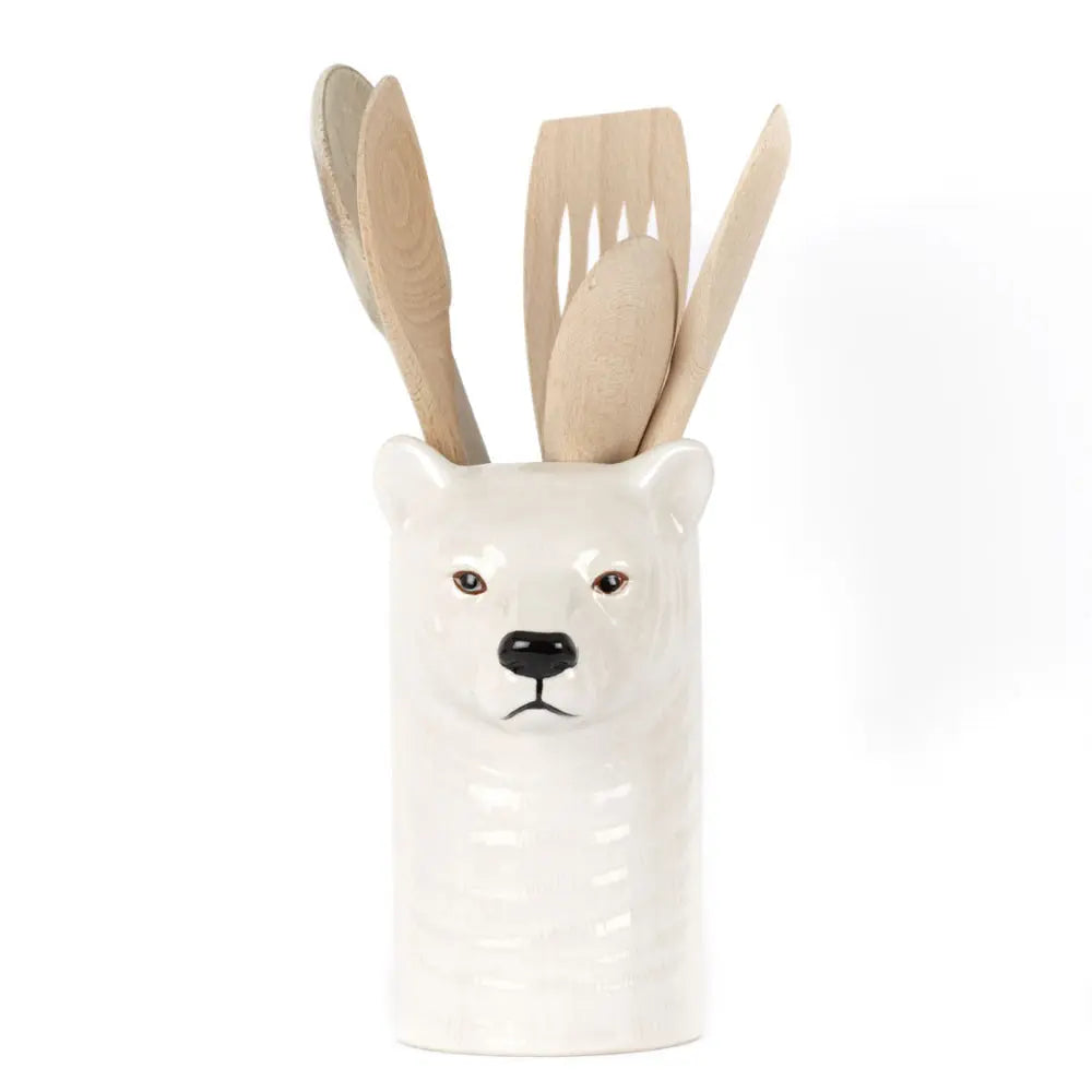 Polar Bear Utensil Pot - Home for Entertaining