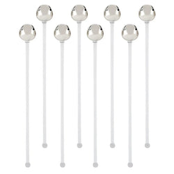 Silver Jingle Bell Stir Sticks Santa Barbara Design Studio