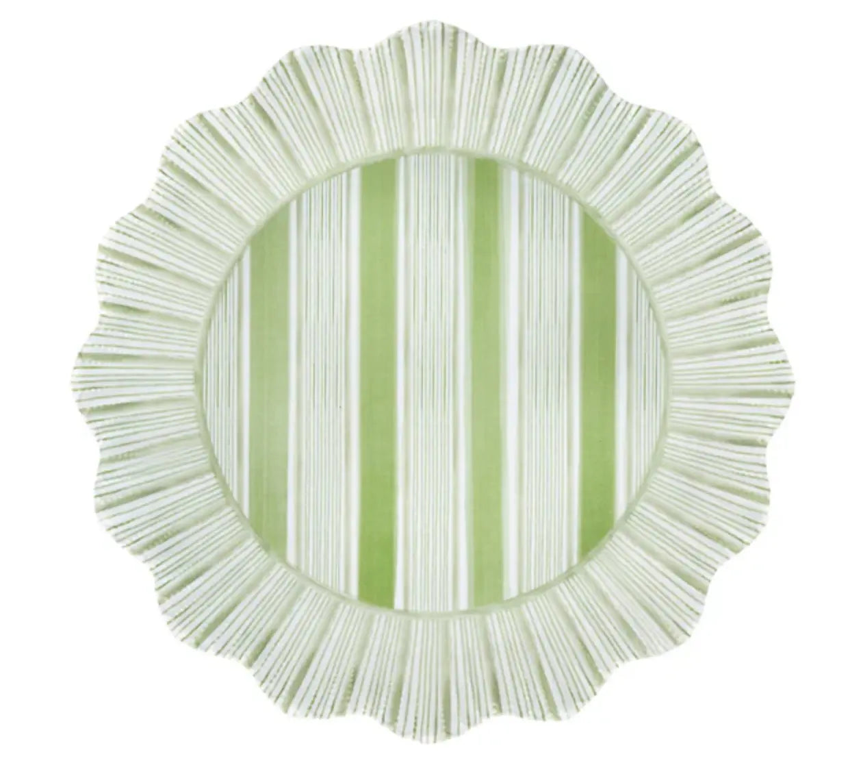 Juliska Cabana Stripe Melamine Plate in Seagrass Juliska