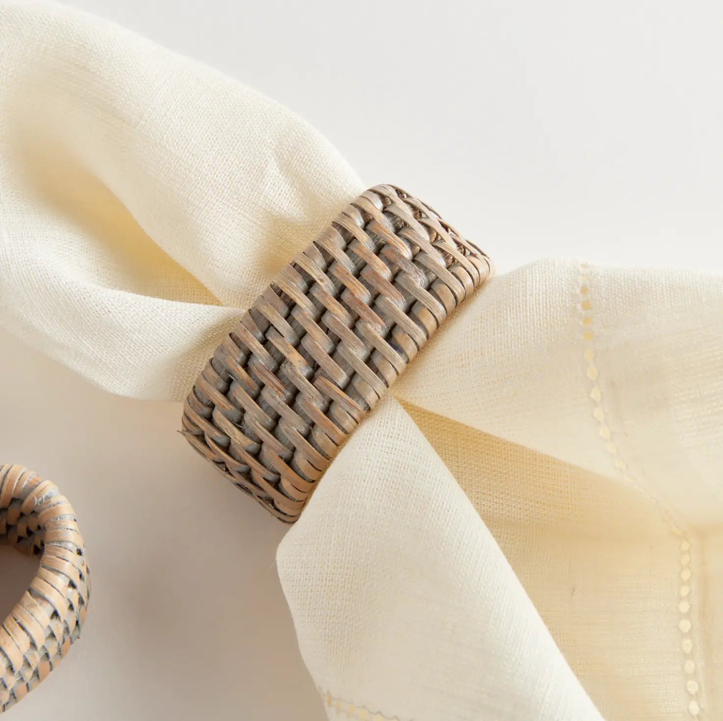 Burma Rattan Napkin Ring in Greywash Napa Home & Garden