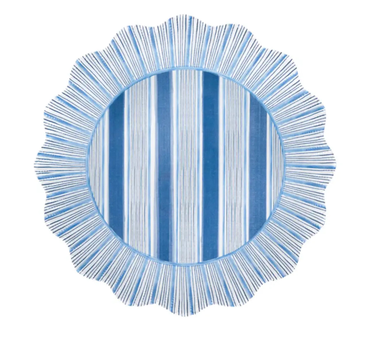 Juliska Cabana Stripe Melamine Plate in Ocean Juliska
