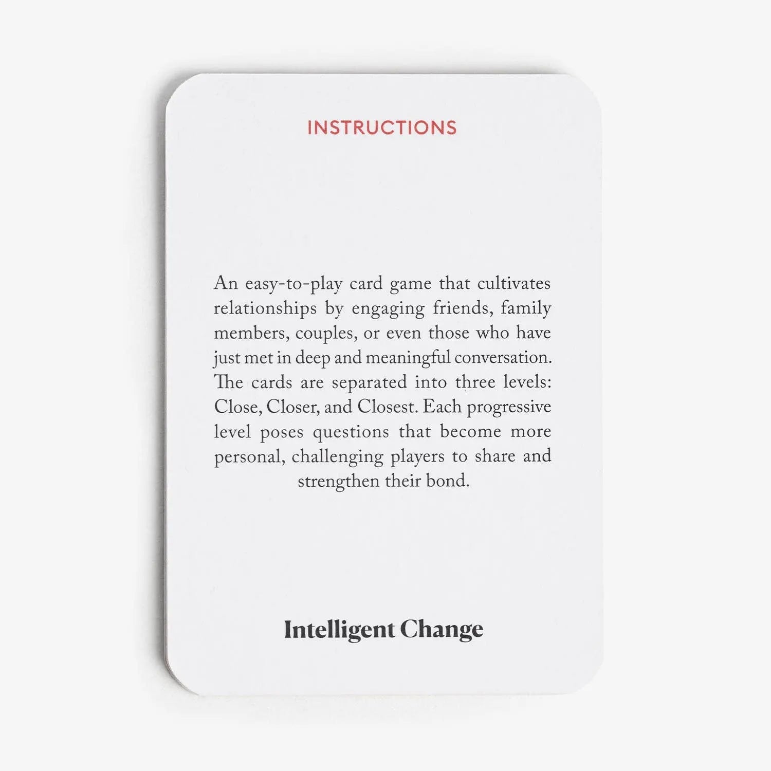 Get Closer Question Card Game - Bonding Conversation Starter Intelligent Change