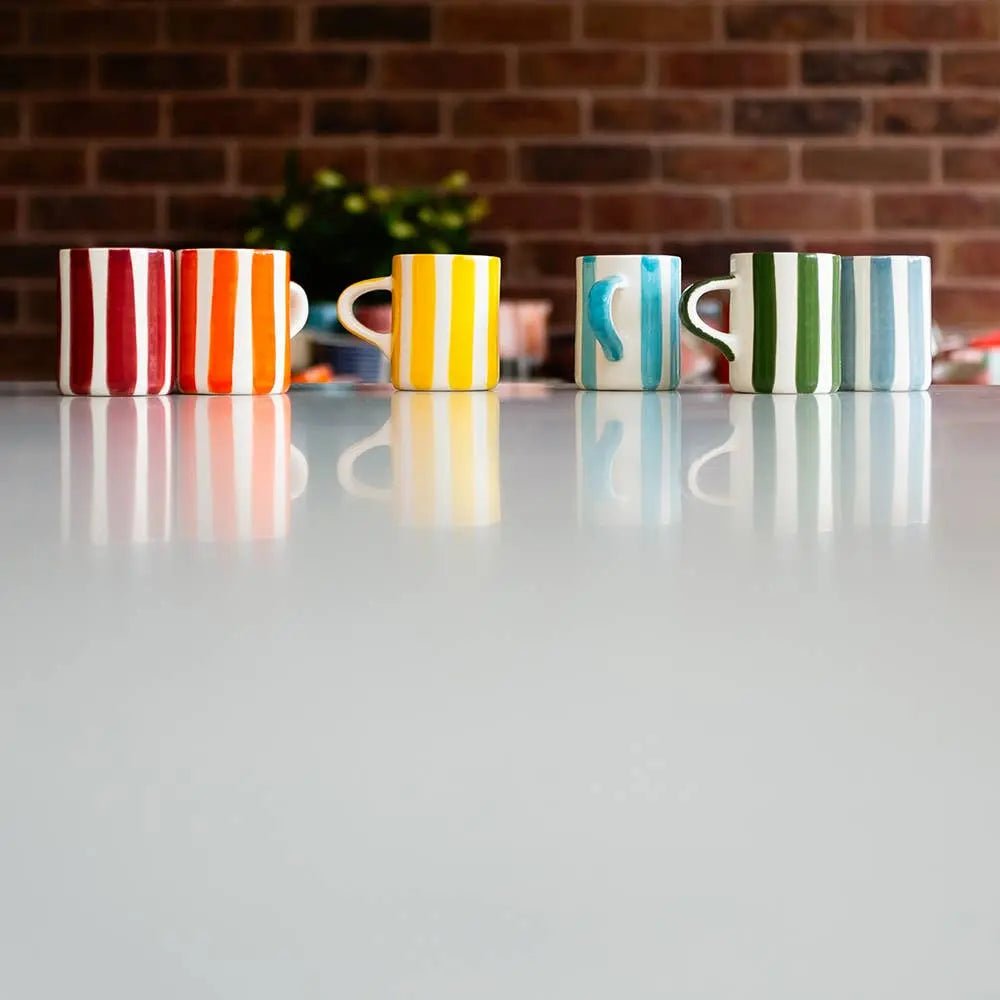 Espresso Mug in Candy Stripe: Moss Green Musango