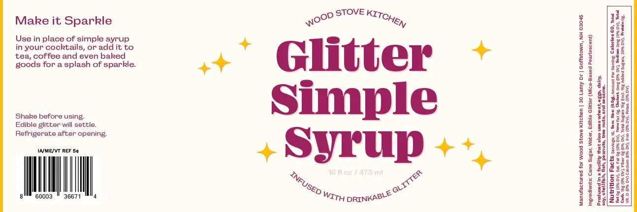 Glitter Simple Syrup Wood Stove Kitchen