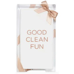 Acrylic Tray with Guest Towels: Good Clean Fun Lined Design