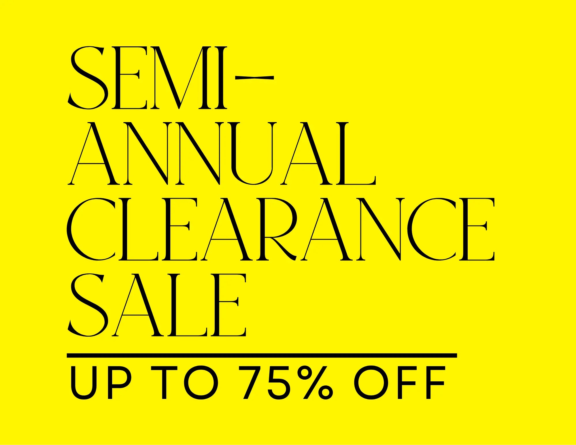 semi annual clearance sale
