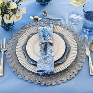 Indigo Sitio Stripe Dinner Plate Juliska