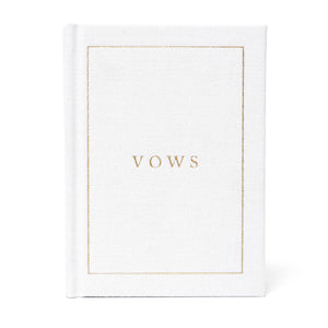Wedding Vow Books - Wedding Keepsake Book w/Gold Foil Linen: Off-White Duncan & Stone Paper Co.