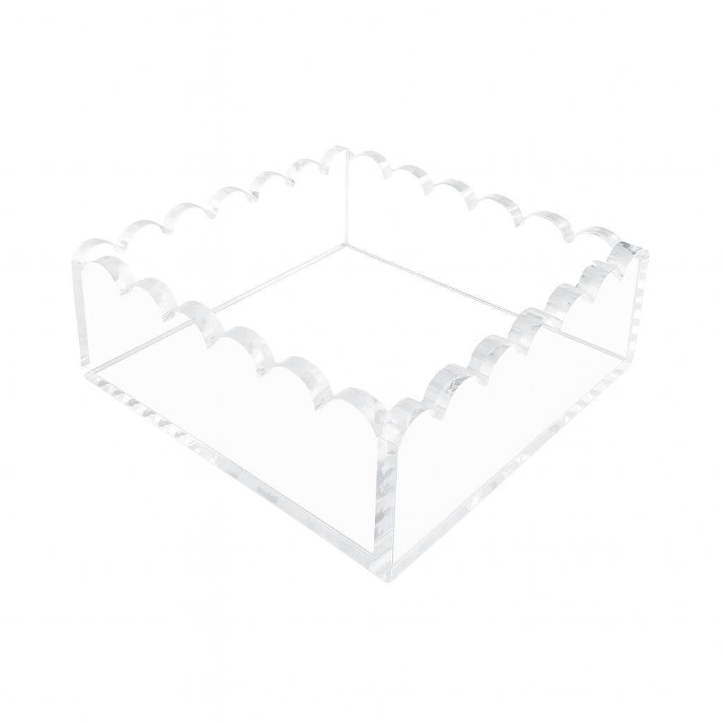Scalloped Acrylic Cocktail Napkin Holder