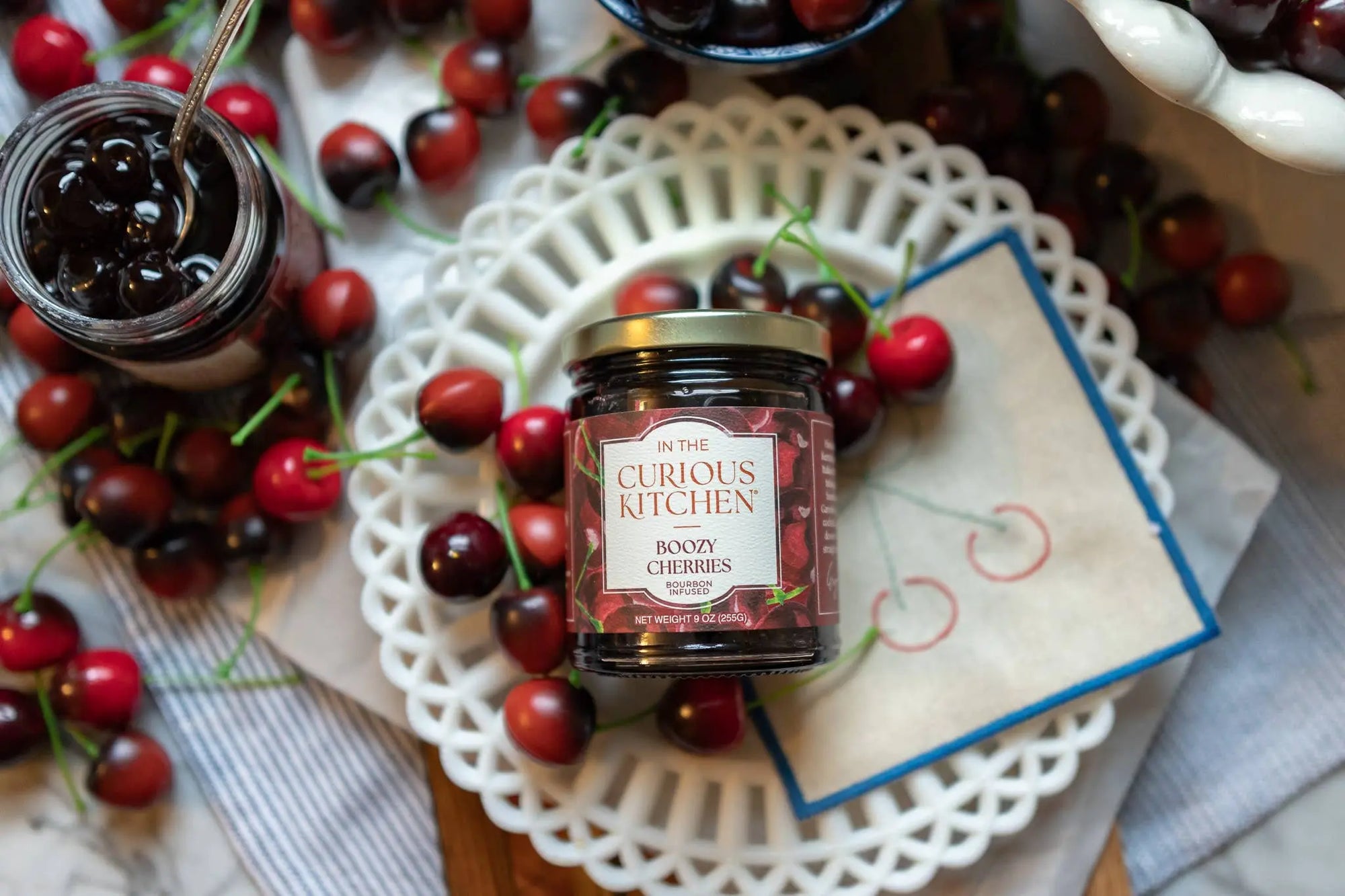 Bourbon Infused Cocktail Cherries | Boozy Cherries 9 oz In the Curious Kitchen