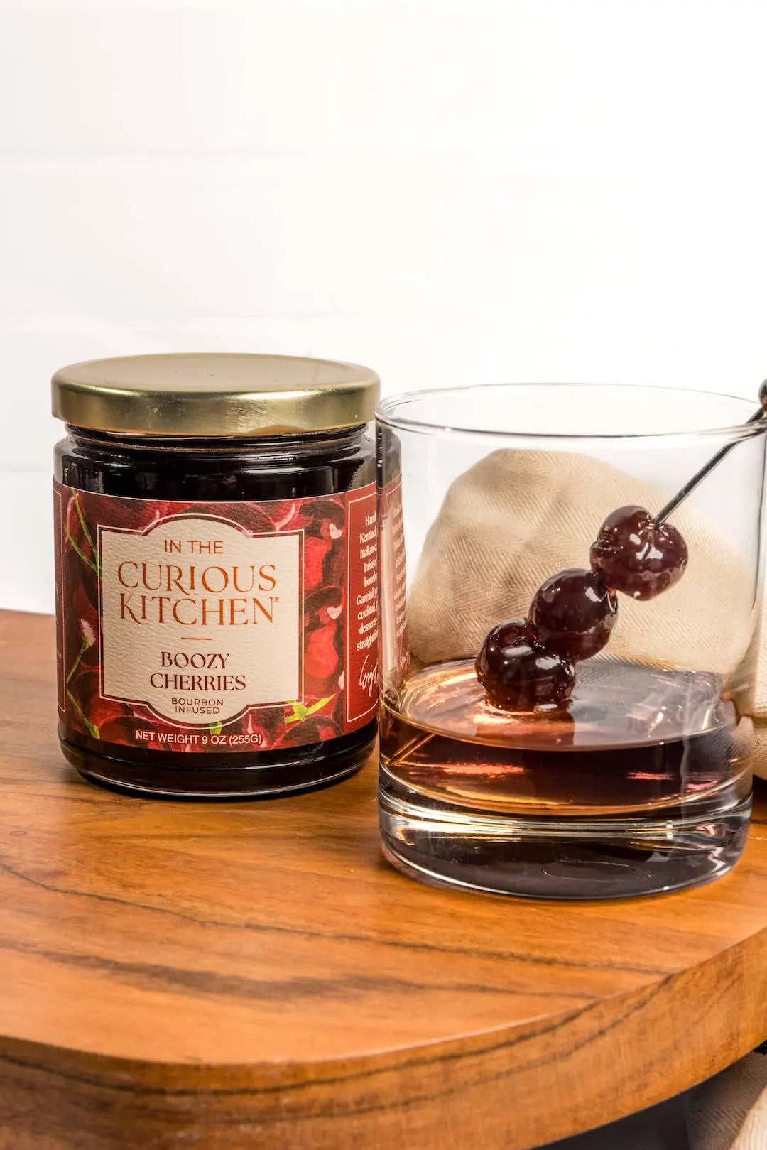 Bourbon Infused Cocktail Cherries | Boozy Cherries 9 oz In the Curious Kitchen