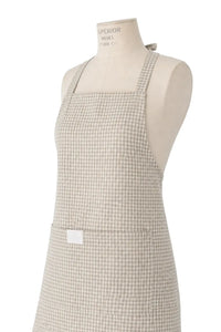 Apron -  Linen Adult Apron in Oatmeal Mini Gingham in Jar Heirloomed Collection