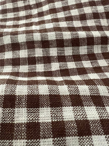 Tea Towel - Mini Gingham Check Brown Heirloomed Collection
