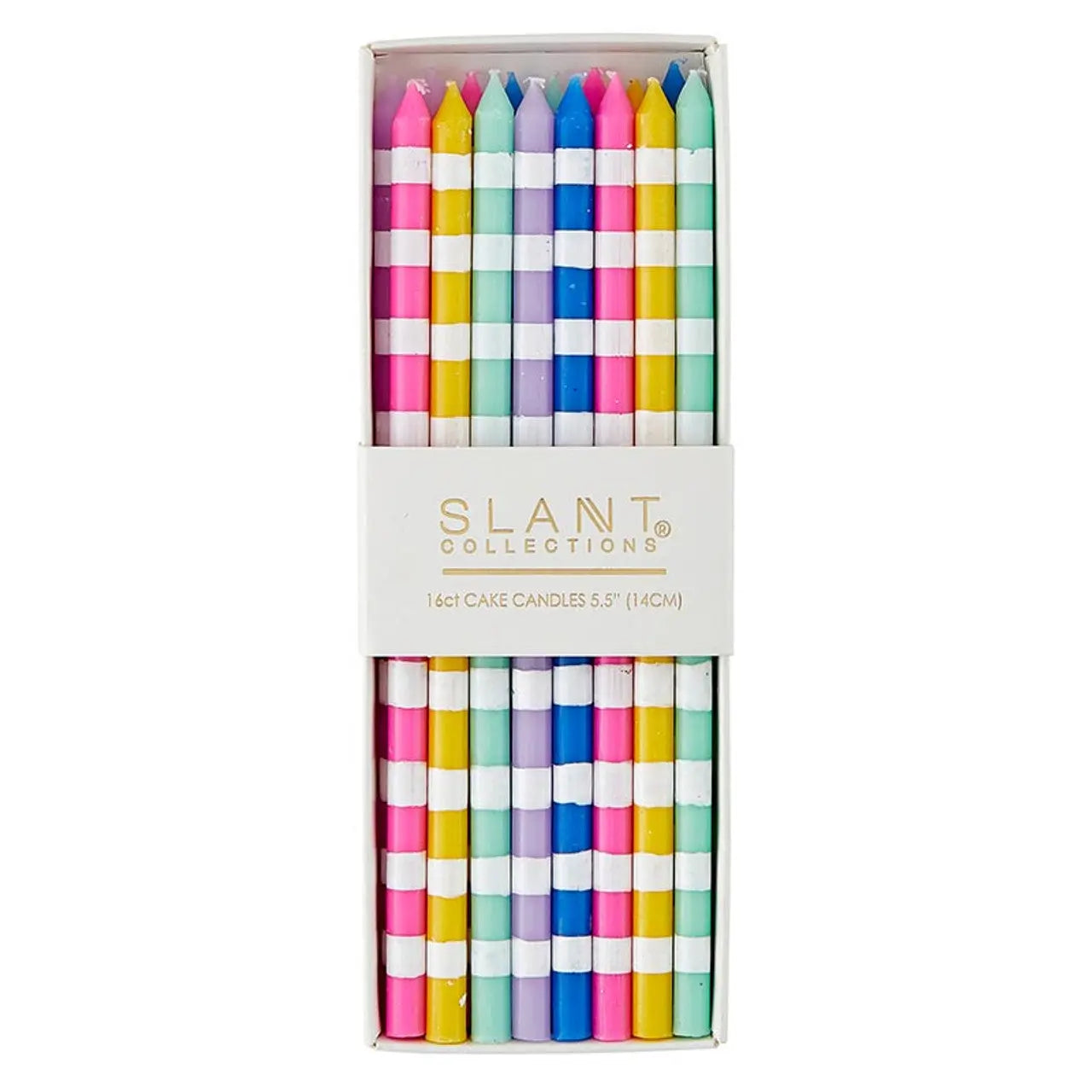 Celebrate Stripes Cake Candles Slant Collections