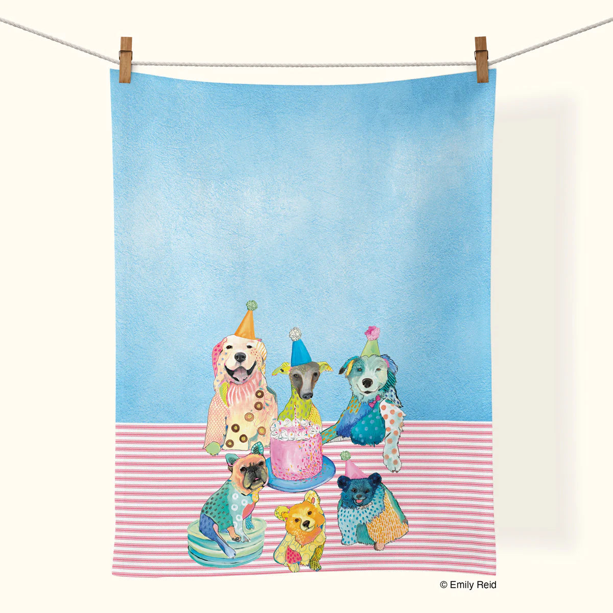 Dog Party Tea Towel
