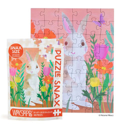 bunny rabbit and spring flowers 48 piece puzzle