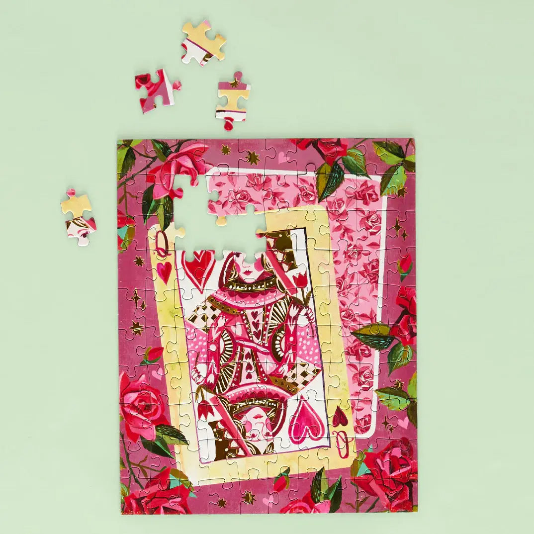 queen of hearts pink and rose puzzle