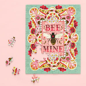 bee mine pink mint floral 100 piece puzzle