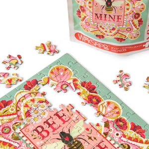 bee mine pink mint floral 100 piece puzzle