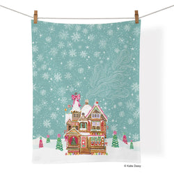 Gingerbread House Tea Towel WERKSHOPPE