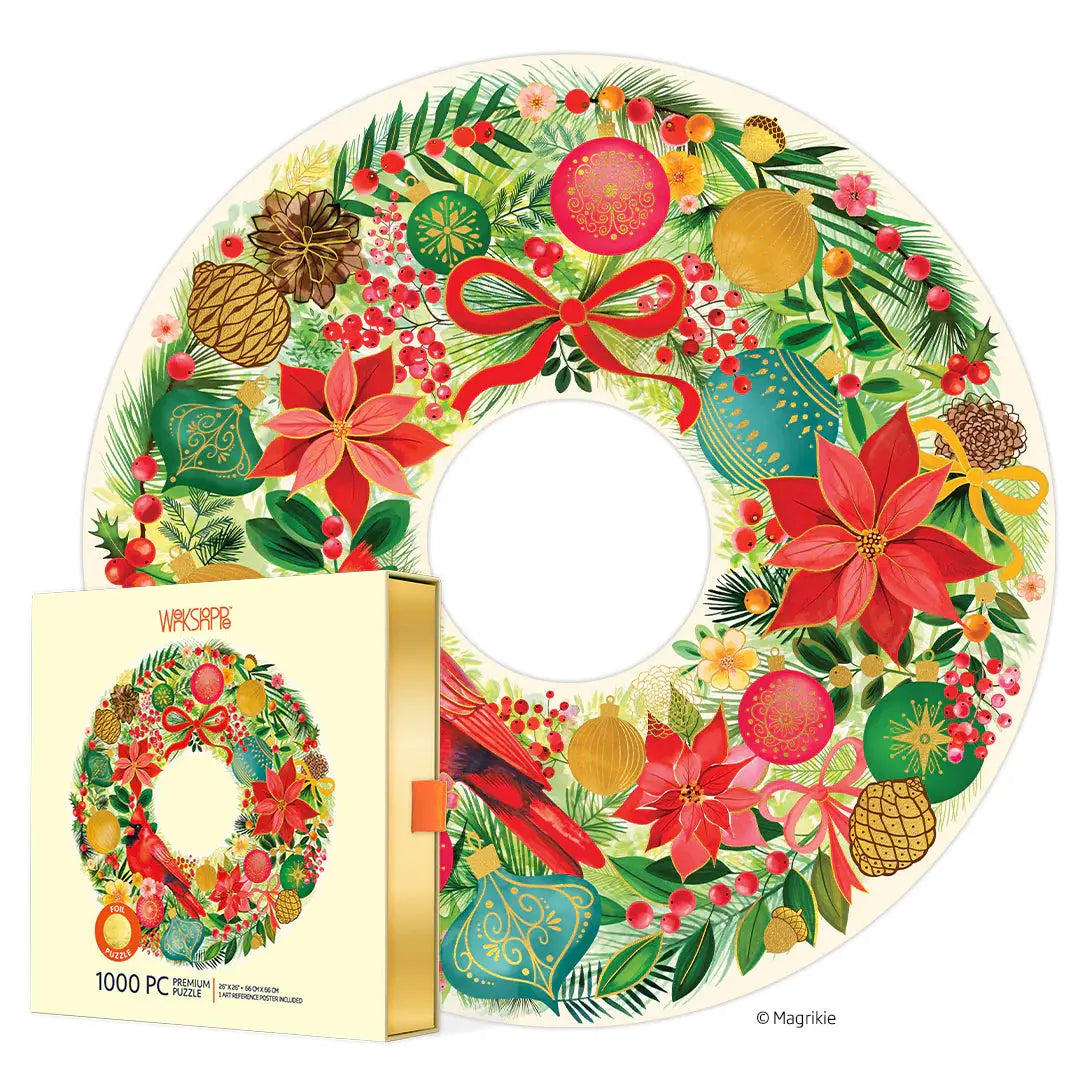 Holiday Wreath 1000 Piece Puzzle - Home for Entertaining