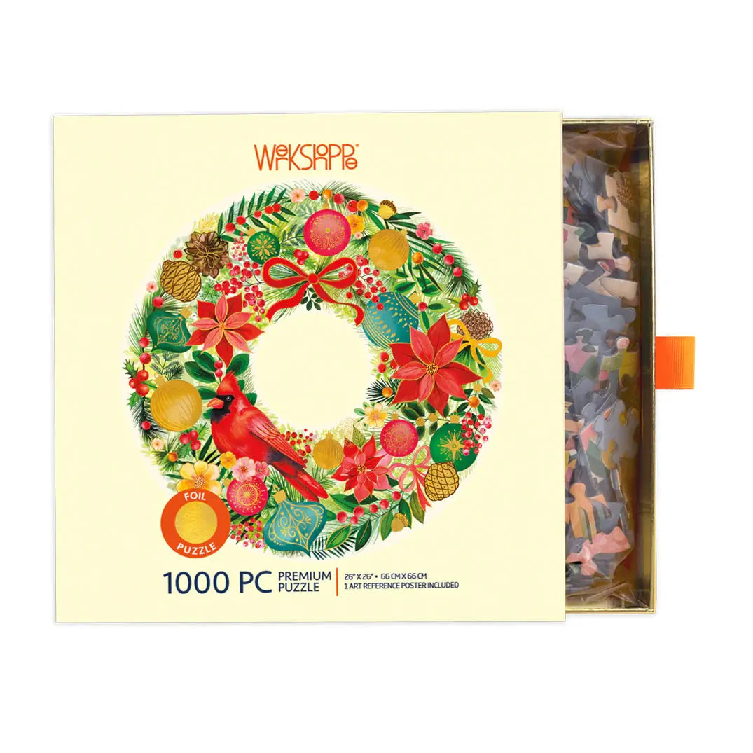Holiday Wreath 1000 Piece Puzzle - Home for Entertaining