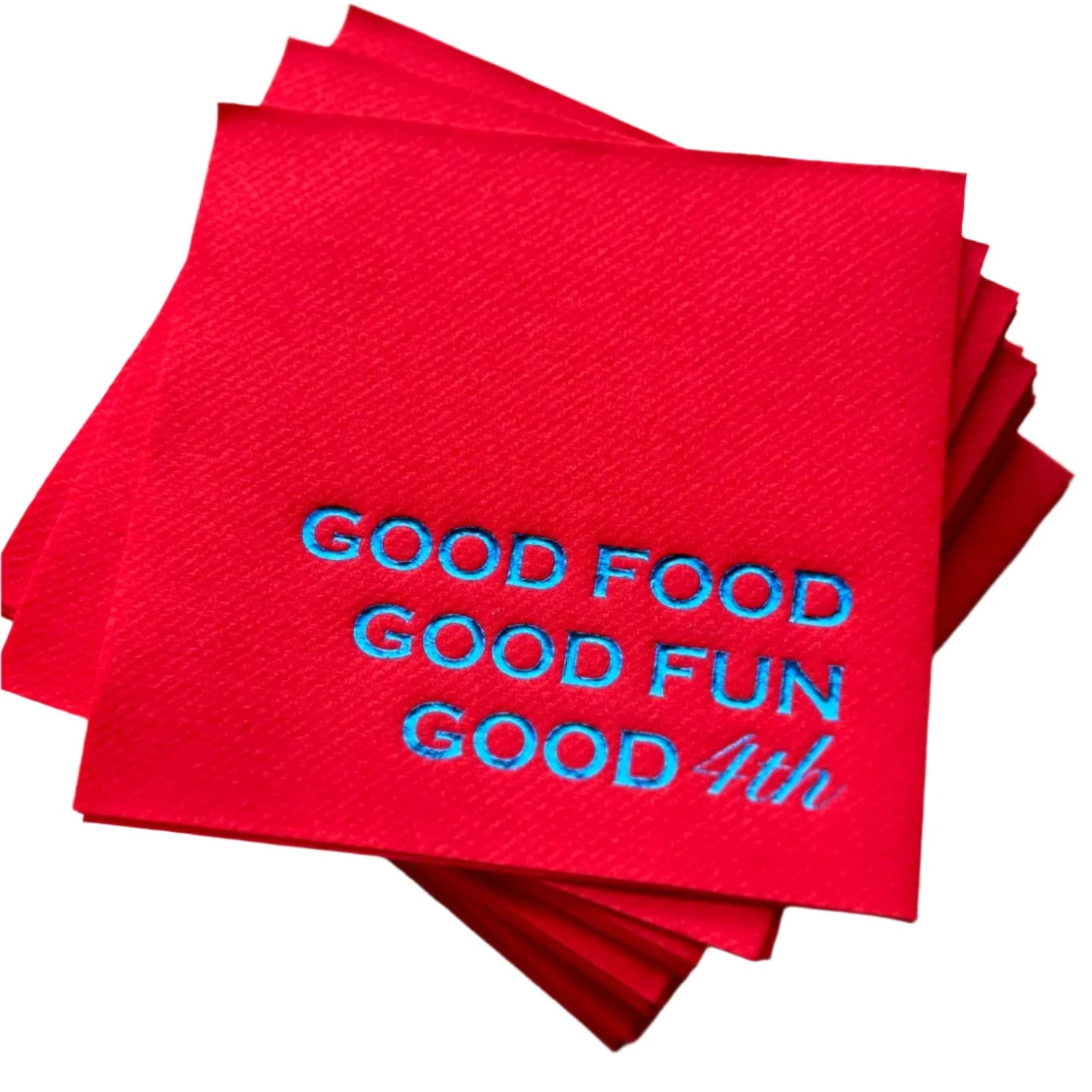 4th of July Cloth-Like Cocktail Napkins Lined Design