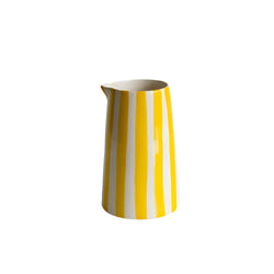 Contemporary Handmade and Painted Jug in Candy Stripe: Turmeric Musango