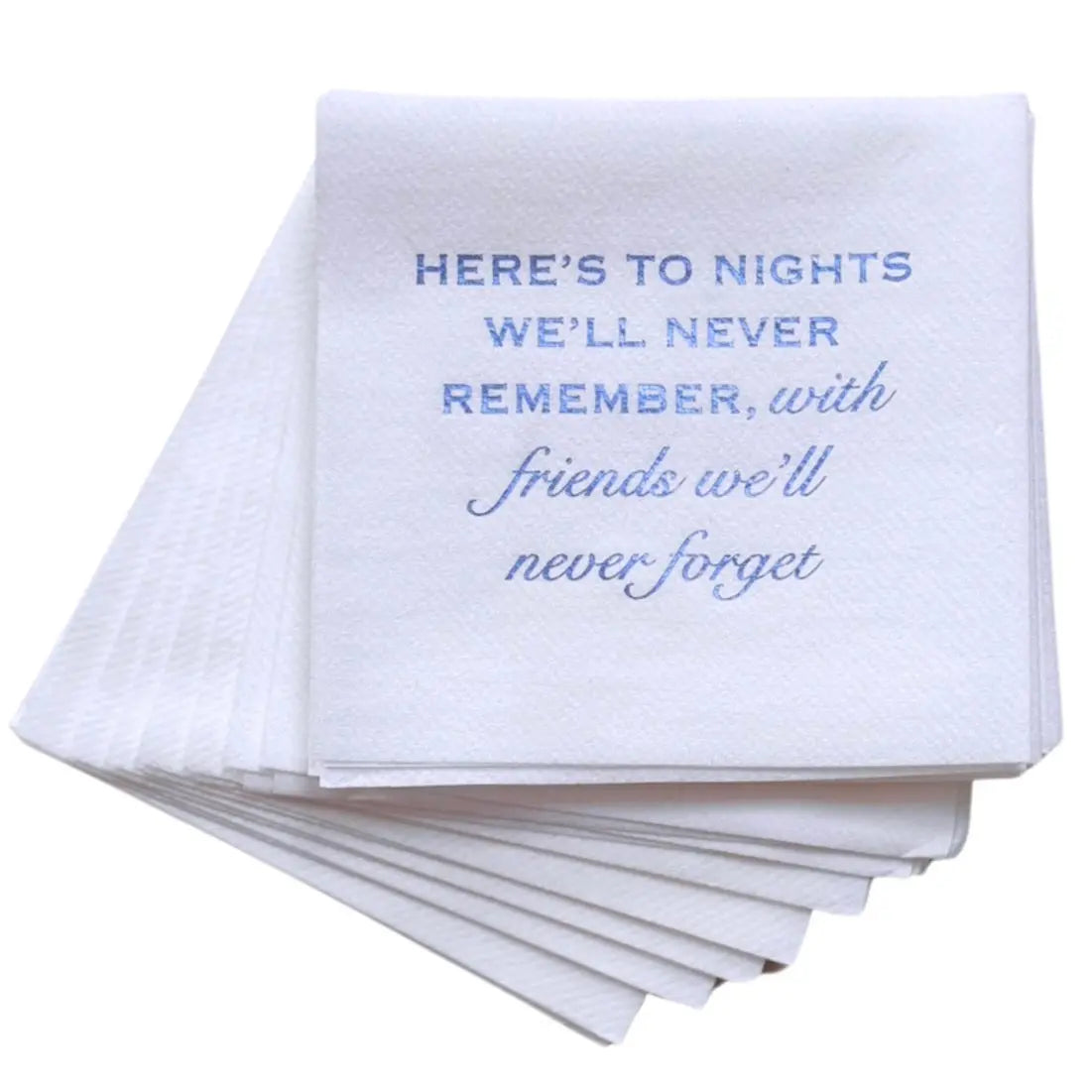 Here's to Nights Cloth-Like Cocktail Napkins Lined Design