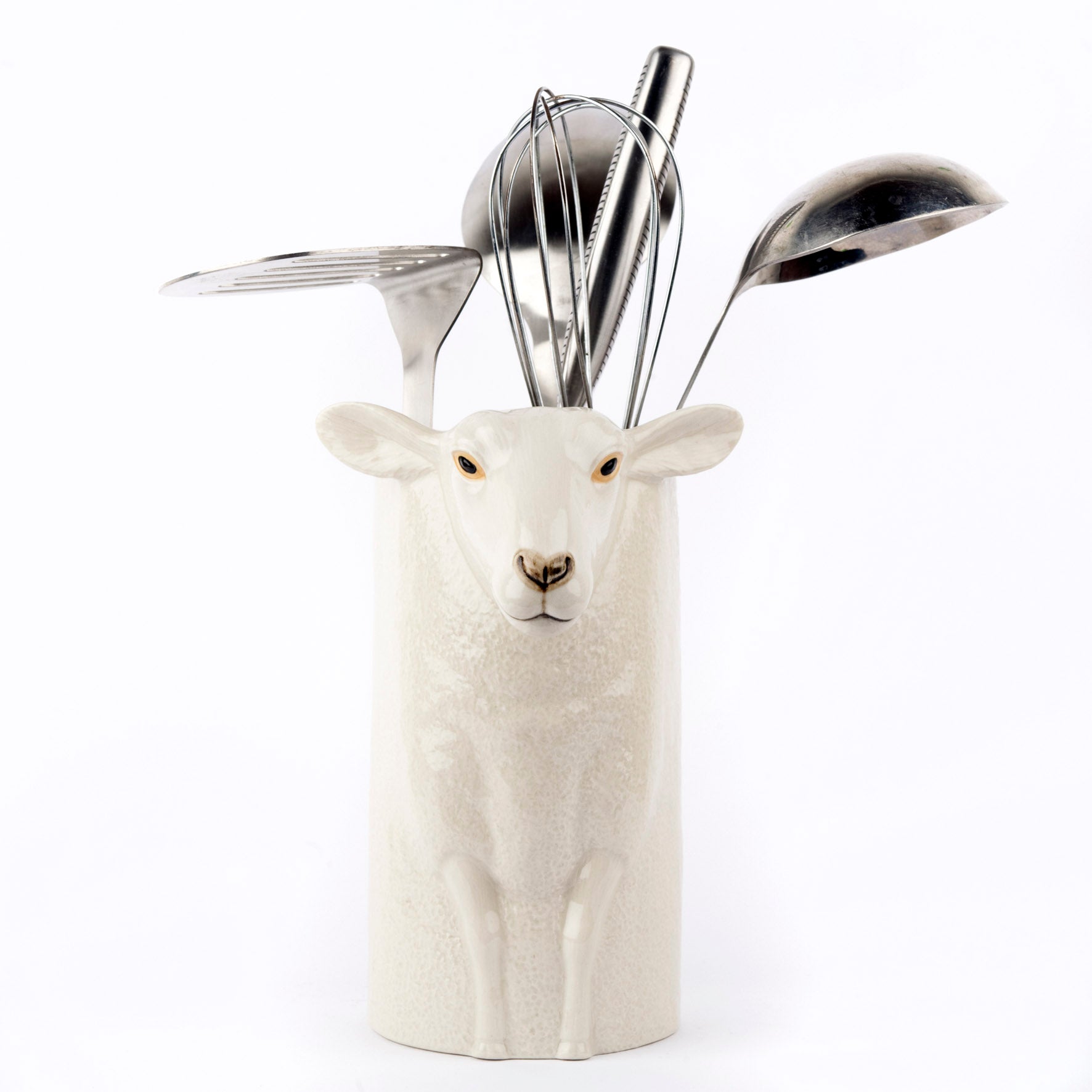 Suffolk White Sheep Utensil Pot KAF Home