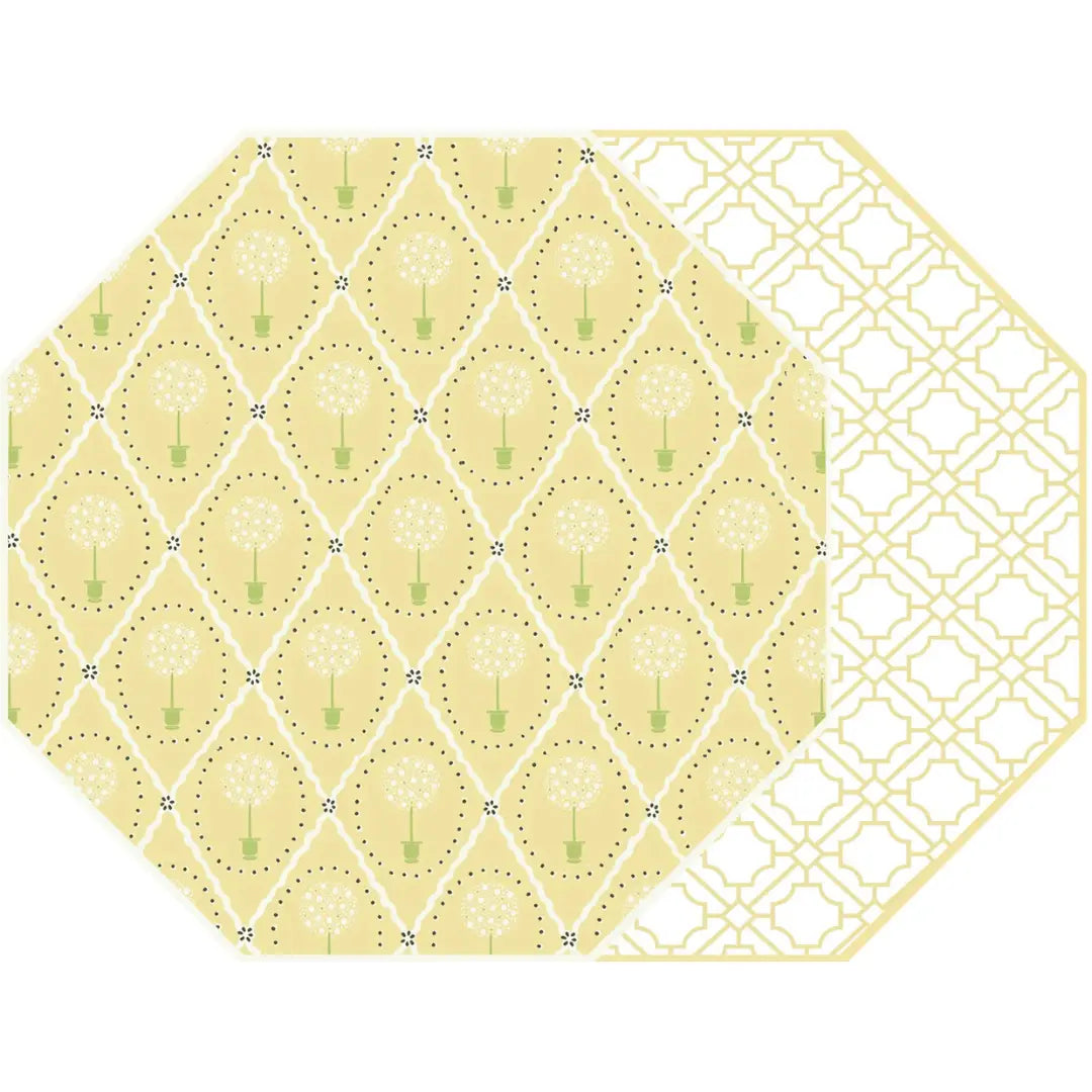 Topiary + Asian Cane Octagonal Two-Sided Placemat Holly Stuart Designs