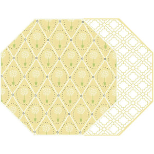 Topiary + Asian Cane Octagonal Two-Sided Placemat Holly Stuart Designs