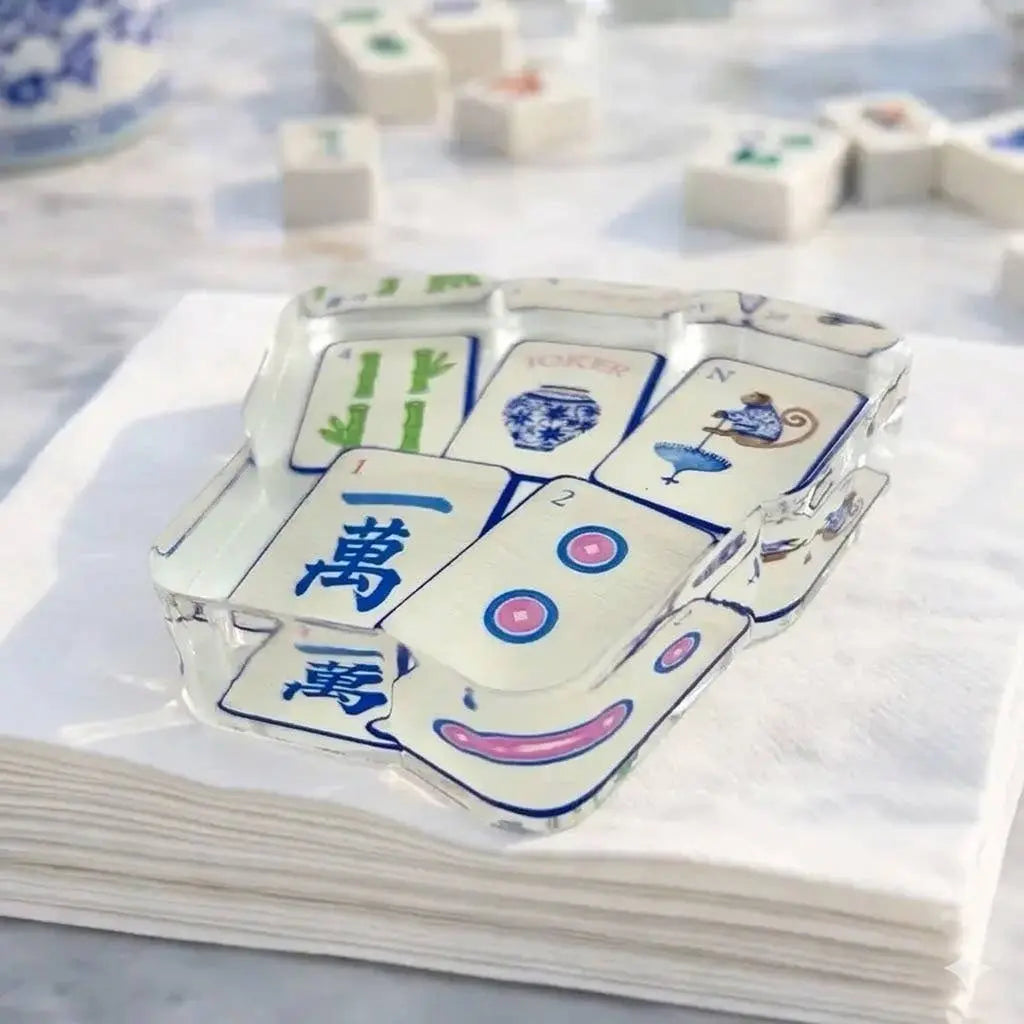 Acrylic Napkin Weight, Preppy Mahjong Maven Home