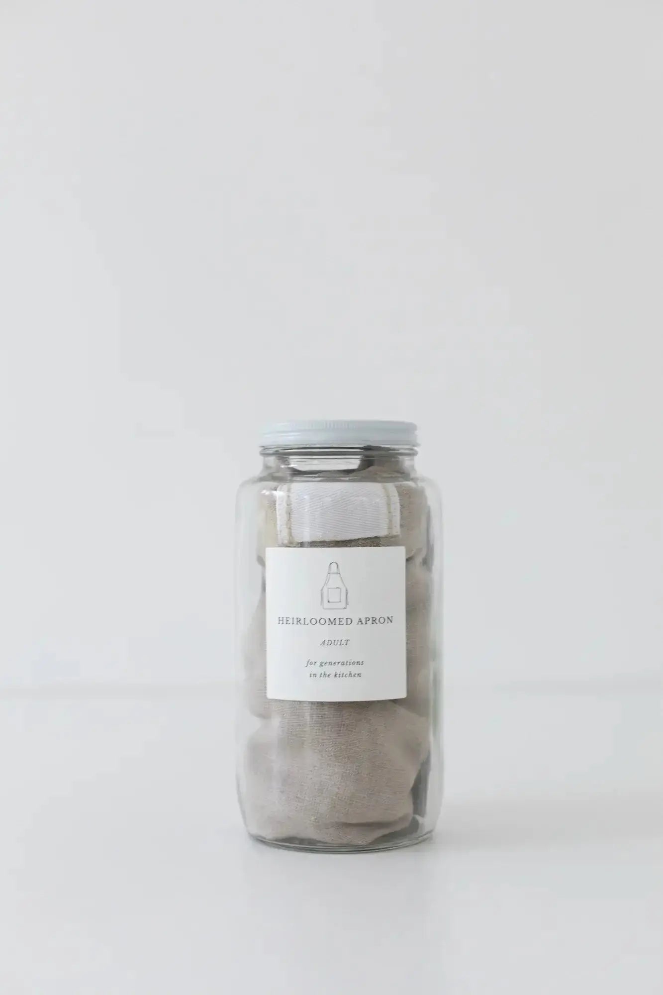 Apron -  Linen Adult Apron in Oatmeal Mini Gingham in Jar Heirloomed Collection