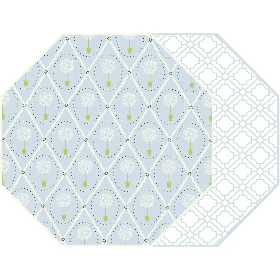Topiary + Asian Cane Octagonal Two-Sided Placemat Holly Stuart Designs