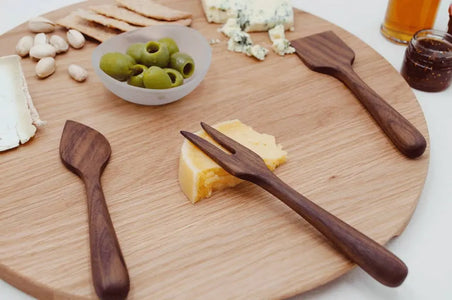 6.5" Walnut Wood Cheese Utensil Set JBrody & Co.