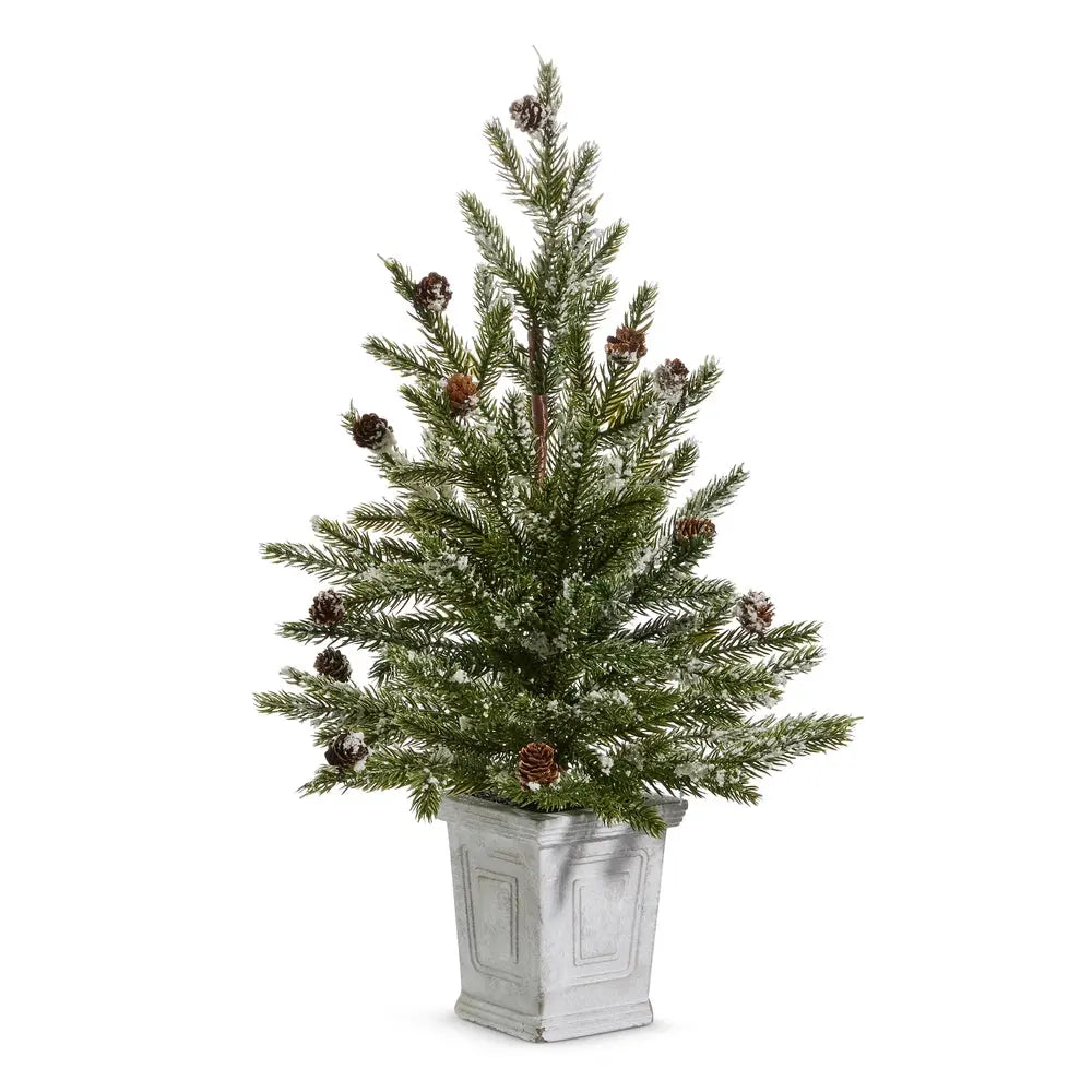 Pine Tree in White Container RAZ