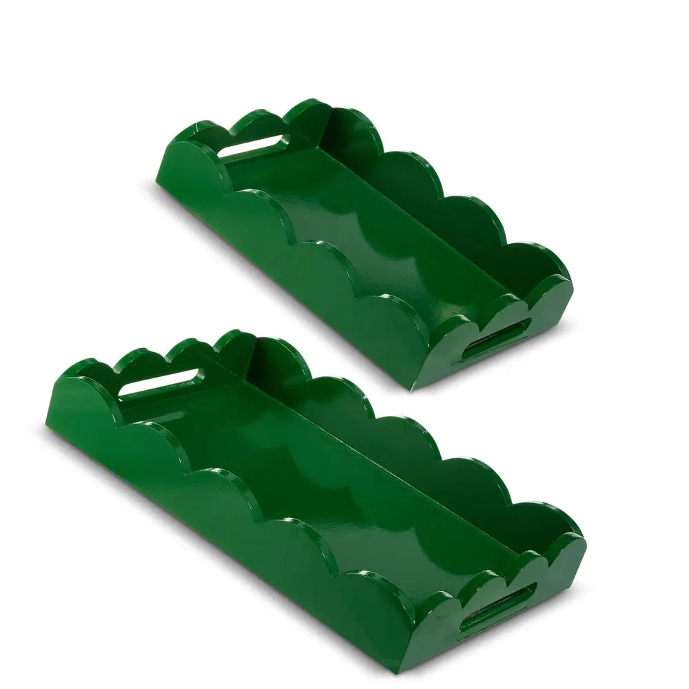 Green Scalloped Tray - Home for Entertaining