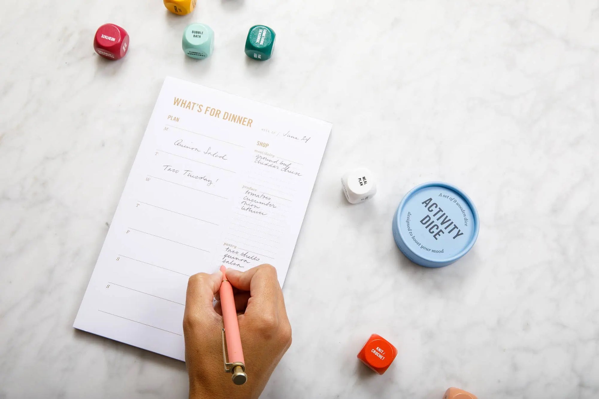Activity Dice - Inspiration for Mood-boosting Activities Two Tumbleweeds