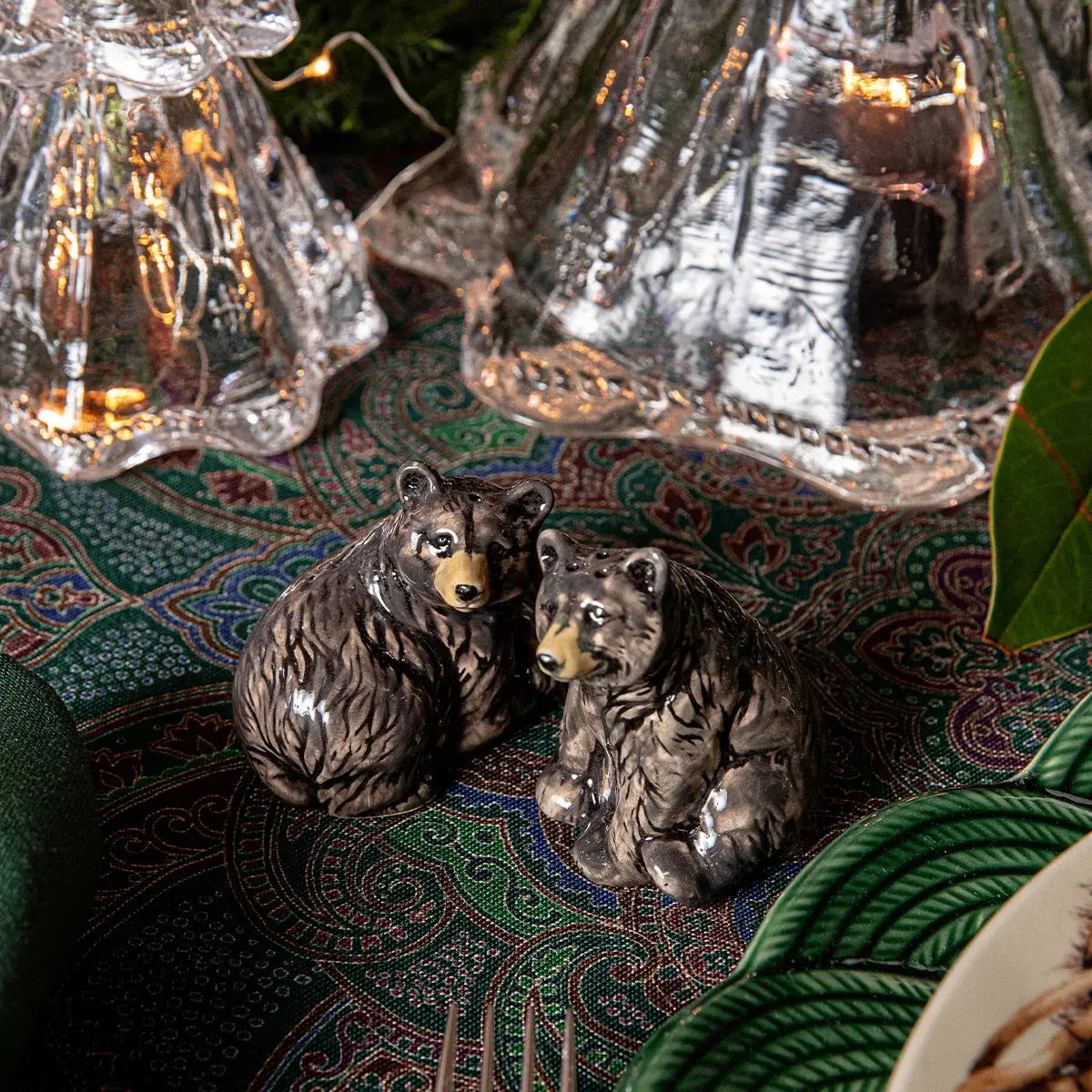 Clever Creatures Black Bear Salt and Pepper Shakers Set/2pc Juliska