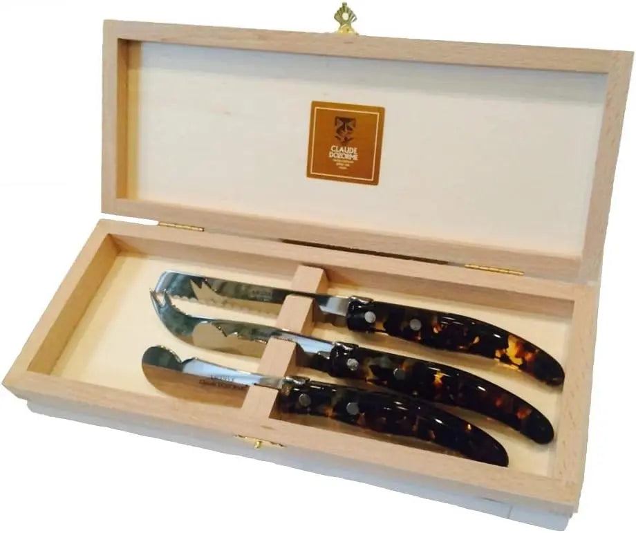 Claude Dozorme Box of 3 Berlingot Cheese Knives Claude Dozorme