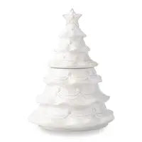 Berry + Thread Whitewash Christmas Tree Cookie Jar Juliska